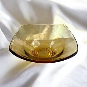 Vintage Viking Glass Amber Candy Dish Bowl